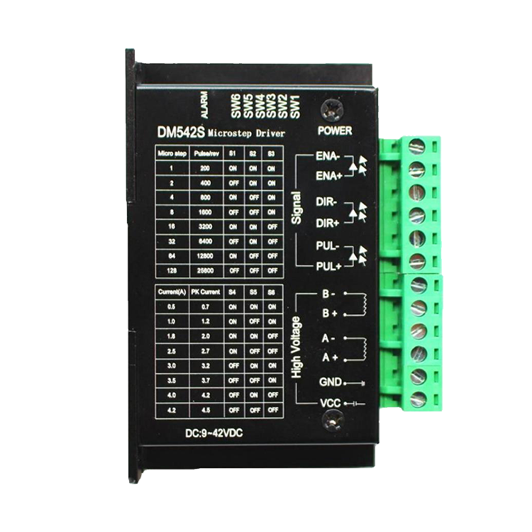 步進電機驅(qū)動DM542S 適用42/57電機 1~128細分 0.5~4.5A 9~42V